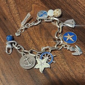 Brighton CRUZ bracelet Approx 7"-8" NEW RETAILS $110 NAUTICAL ANCHOR SHIP OCEAN